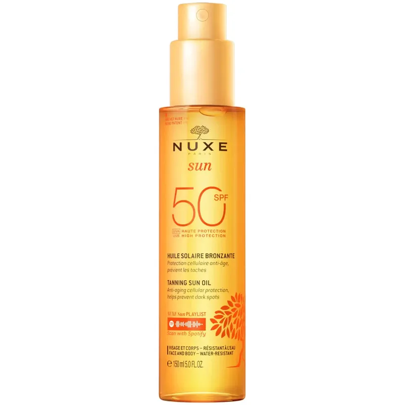 Nuxe Sun Tanning Oil Spf50 Αντηλιακό Λάδι Μαυρίσματος Υψηλής Προστασίας για Πρόσωπο & Σώμα 150ml