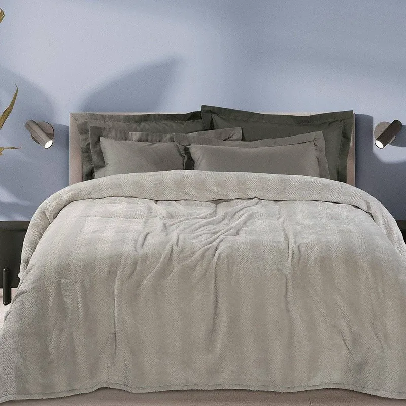 ΚΟΥΒΕΡΤΑ ΥΠΕΡΔΙΠΛΗ DAS HOME FLEECE 0464 ΓΚΡΙ 220Χ240CM