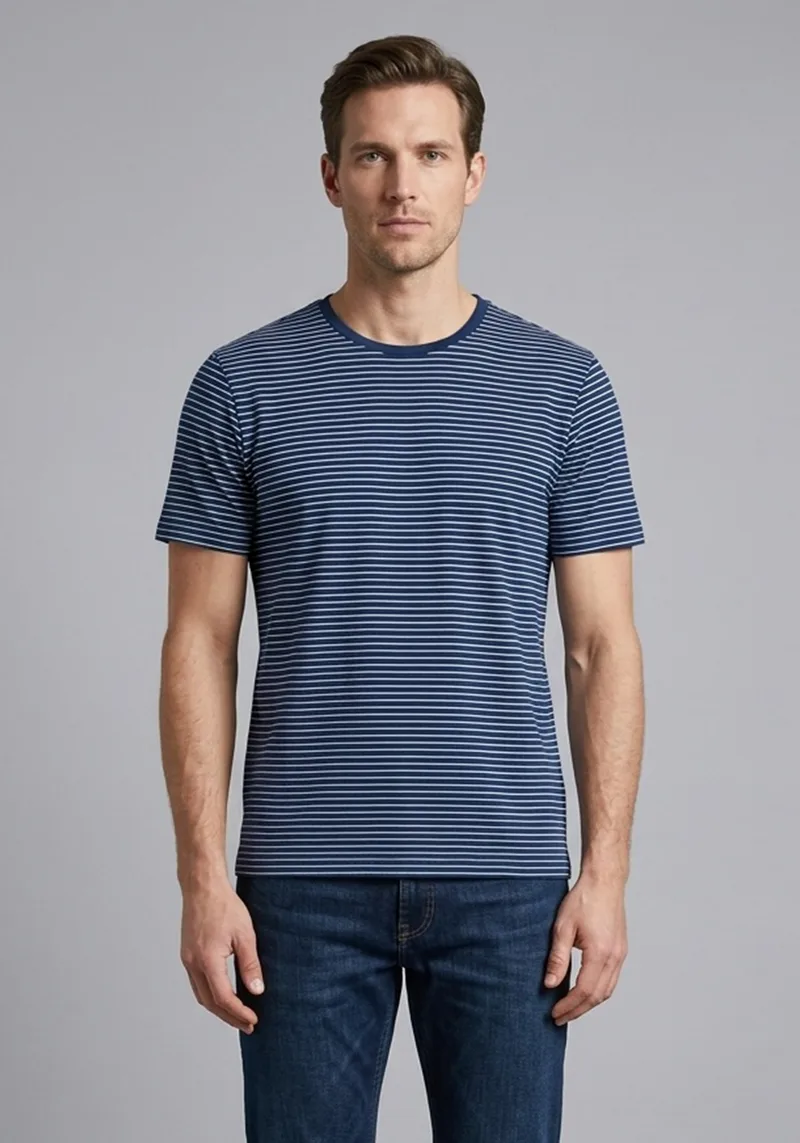 Fynch Hatton Μπλούζα Stripe - 1119 1901 1666 Blue