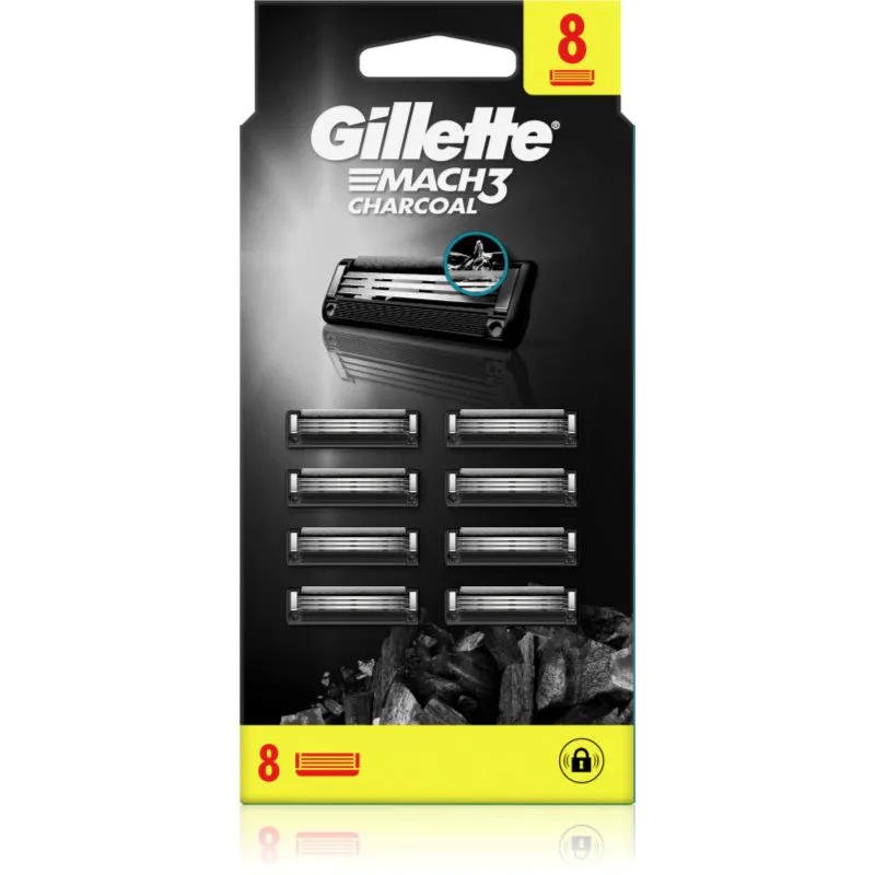 Gillette Mach3 Charcoal ανταλλακτικές λεπίδες 8 τμχ