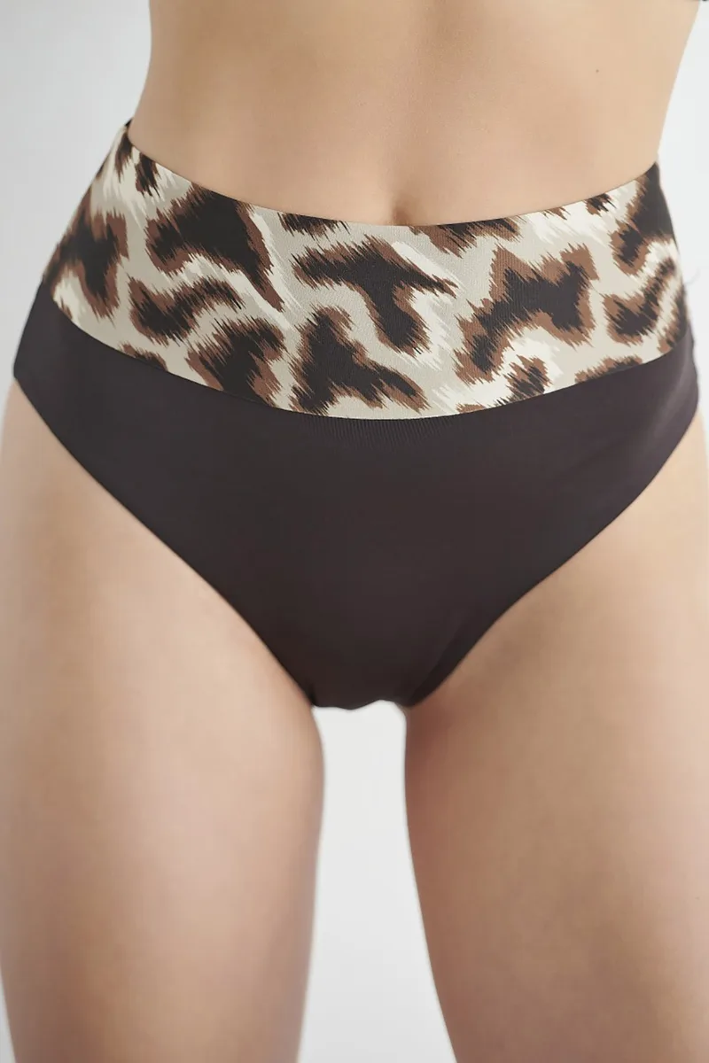 Blu4u γυναικείο μαγιό bikini σλιπ ψηλόμεσο κανονικής κάλυψης ''Art Leo''-22365154-18