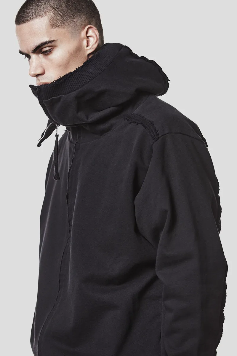 THOM KROM Ανδρικό Μαύρο Μen's Long Hooded Zip Jacket