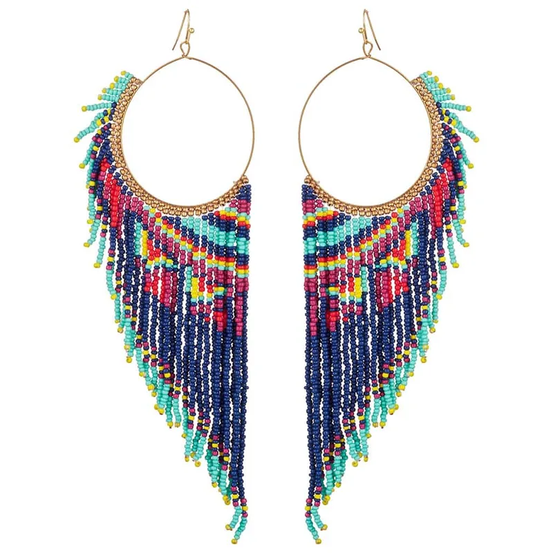 bohemian οβάλ σκουλαρίκια beads Mallorca
