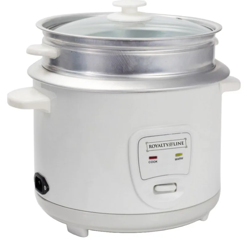 Βραστήρας ρυζιού Royalty Line RL-RC18.10D, 700 W, 1.8l, Αυτόματη απενεργοποίηση, Λευκό