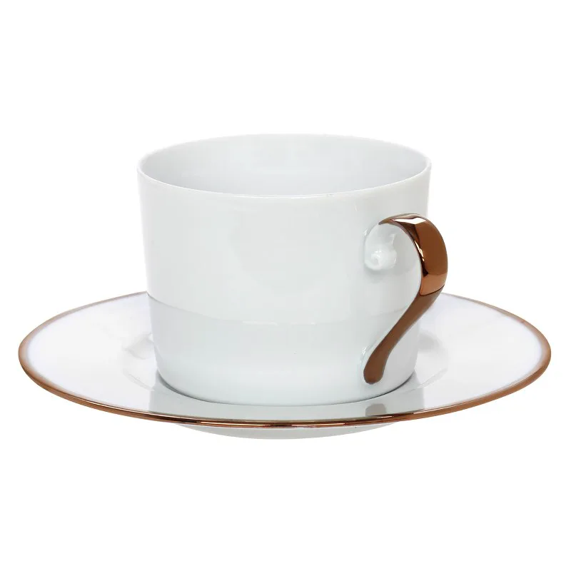 Φλυτζάνι Τσαγιού Πορσελάνης 220ml Elegant Rose Χρυσό CRYSPO TRIO 24.011.16 (Σετ 2 Τεμάχια) (Υλικό: Πορσελάνη) - CRYSPO TRIO - 24.011.16