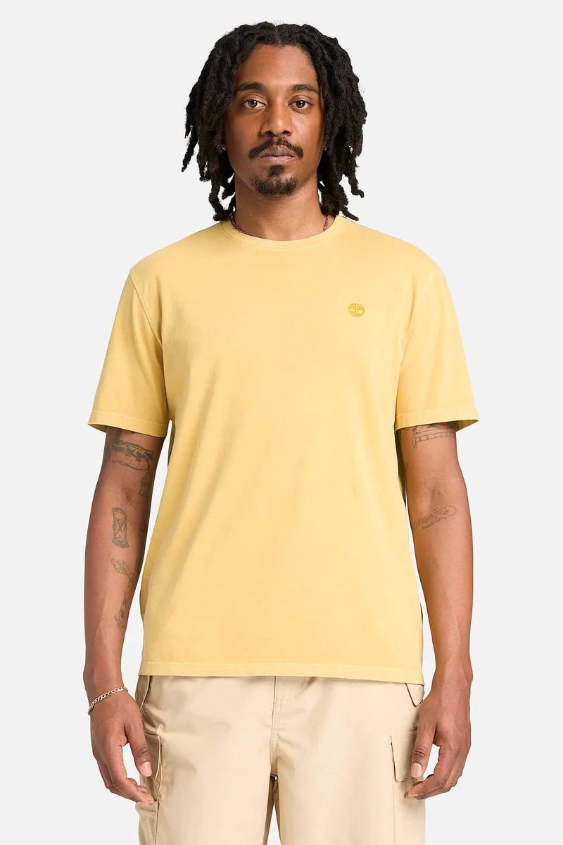 Timberland ανδρικό T-shirt Authentic Fit "Dunstan Garment Dye" - TB0A5YAYA7H1 Κίτρινο
