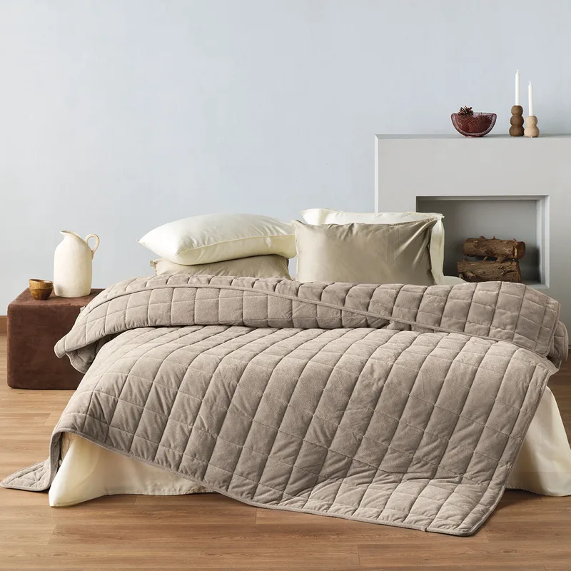 Λεπτό Πάπλωμα Βελουτέ Ημίδιπλο (180x240) Kentia Stylish Sutton 26 Μπεζ