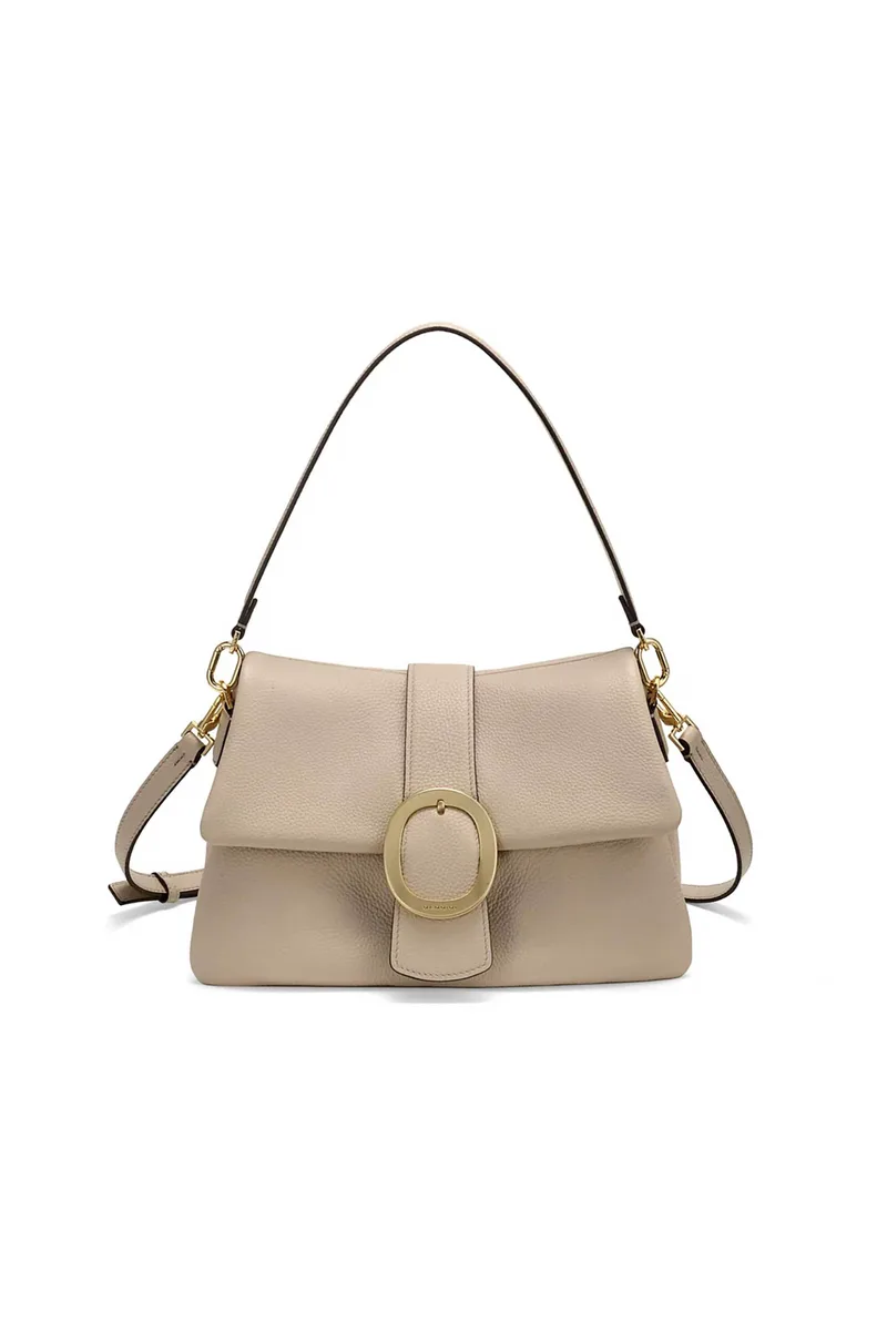 Nannini γυναικεία δερμάτινη τσάντα ώμου "Greta" - 19407 Μπεζ
