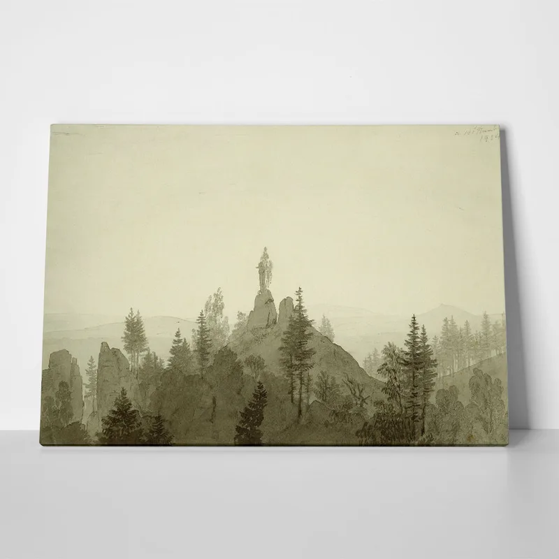 Πίνακας σε Καμβά CASPAR DAVID FRIEDRICH - THE STATUE OF THE MADONNA IN THE MOUNTAINS