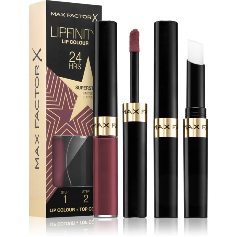 Max Factor Lipfinity Rising Stars μακράς διαρκείας ρευστό κραγιόν με βάλσαμο απόχρωση 86 Superstar 1 τμχ