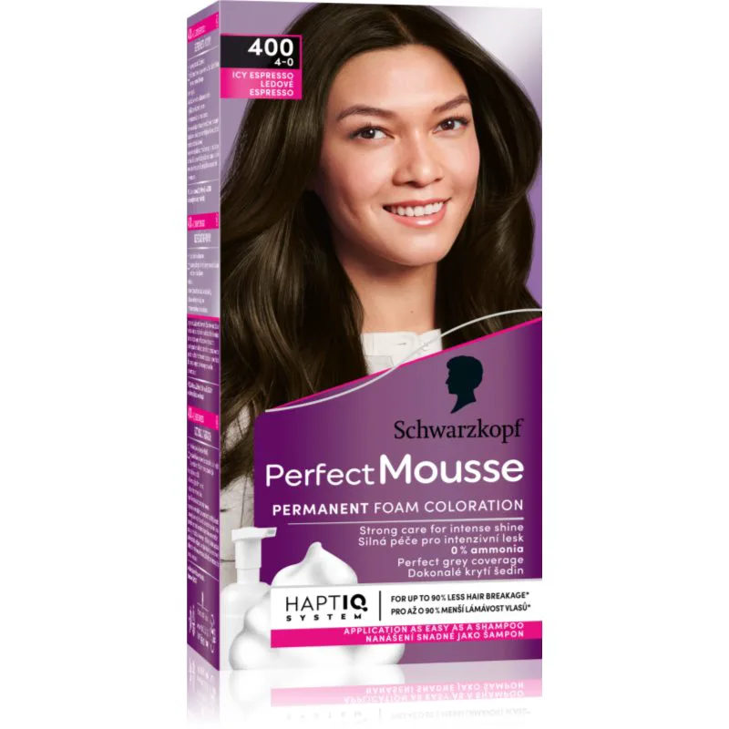 Schwarzkopf Perfect Mousse μόνιμη βαφή μαλλιών απόχρωση 400 Icy Espresso 1 τμχ