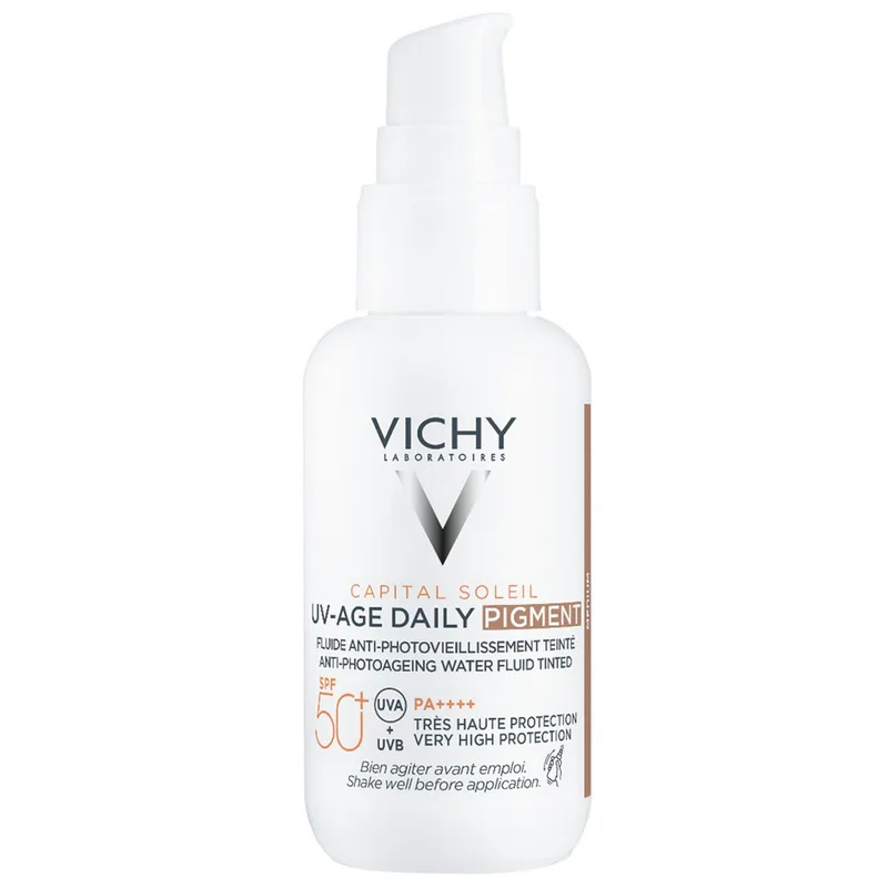 Vichy UV-Age Daily Pgiment Medium Spf50+ Αντηλιακό Προσώπου Κατά της Φωτογήρανσης με Μέτριο Χρώμα Πολύ Υψηλής Προστασίας 40ml