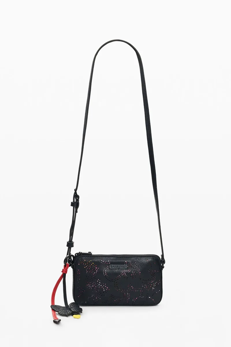 Desigual γυναικεία τσάντα crossbody με διάτρητο σχέδιο "Paladio" - 26SAYP06 Μαύρο
