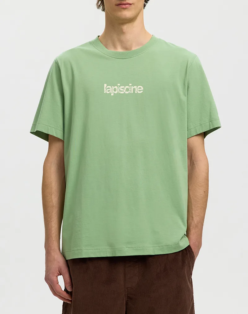 SELECTED SLHASPEN GRAPHIC SS TEE 16101613-Aspen Green Green