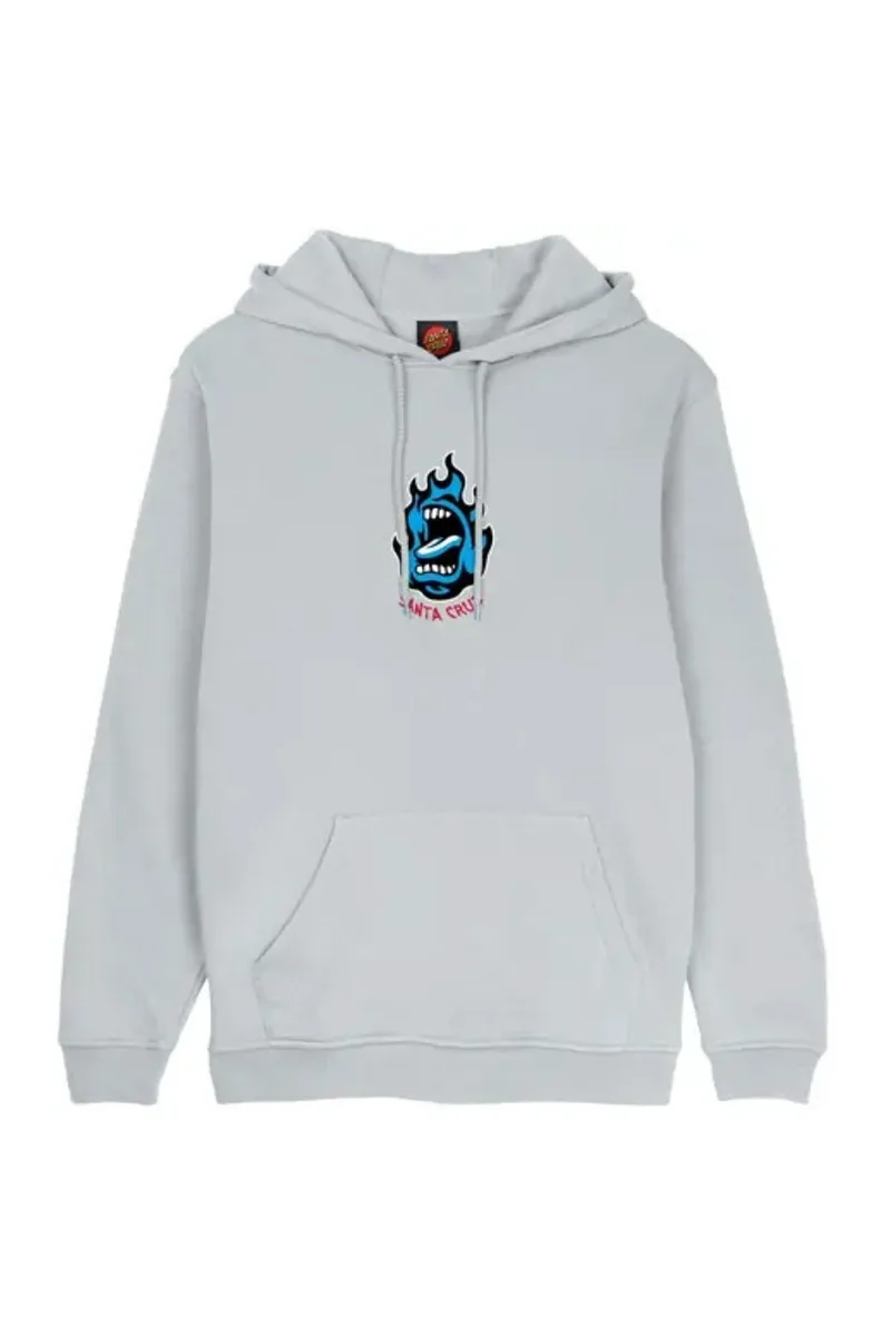 SANTA CRUZ Ανδρικό Φούτερ με Κουκούλα Screaming Flame Front Hood- Γκρι-SCA-HDY-10211