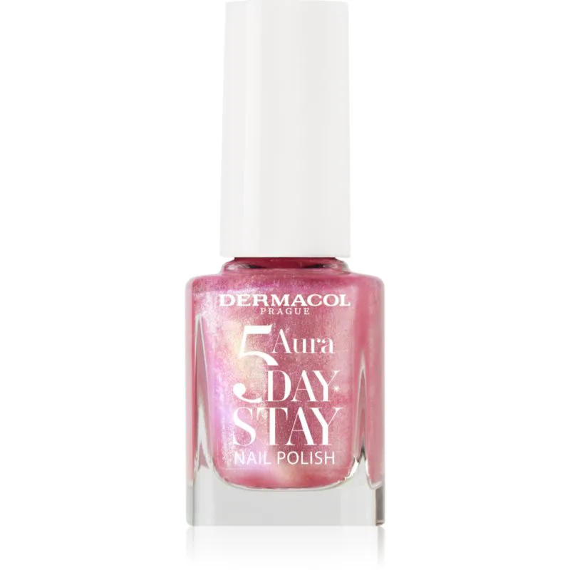 Dermacol 5 Day Stay Aura βερνίκι νυχιών μακράς διαρκείας με λάμψη μαργαριταριών απόχρωση 69 Rose Glow 11 ml