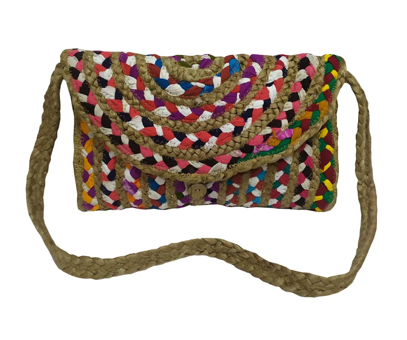 Τσάντα Θαλάσσης Jute-Βαμβακερή Multicolor 40x50εκ. Design 3 Komvos Home 7012187-1 (Ύφασμα: 50%Cotton-50%Jute) - KOMVOS HOME - 7012187-1
