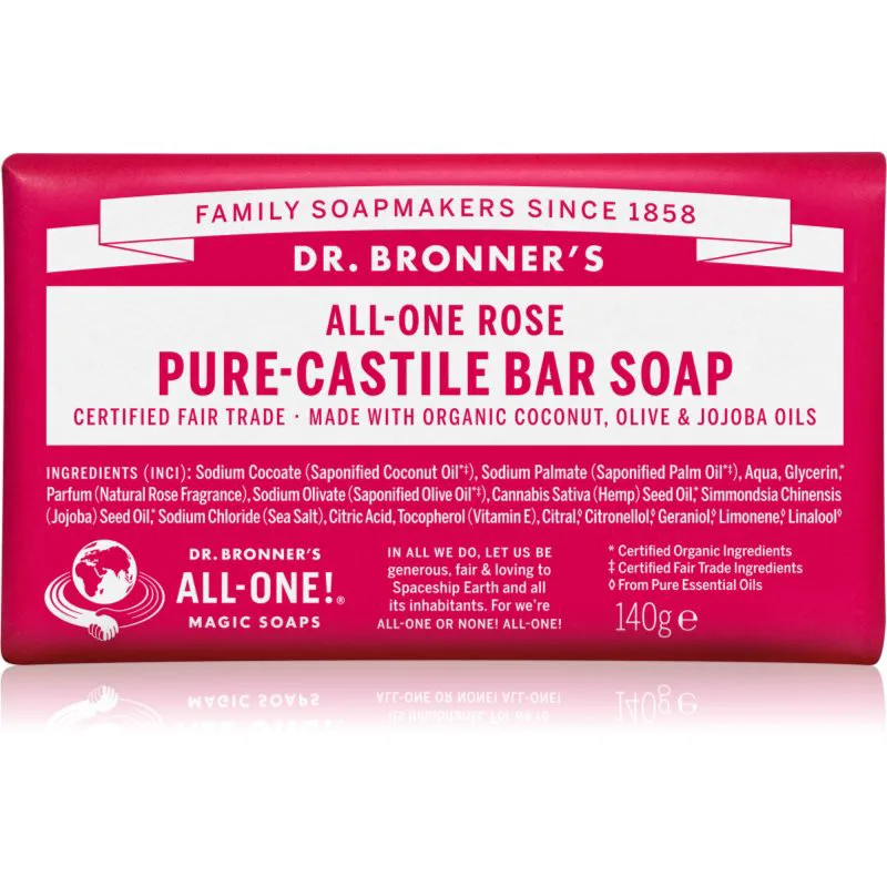 Dr. Bronner’s Rose Μπάρα σαπουνιού 140 γρ