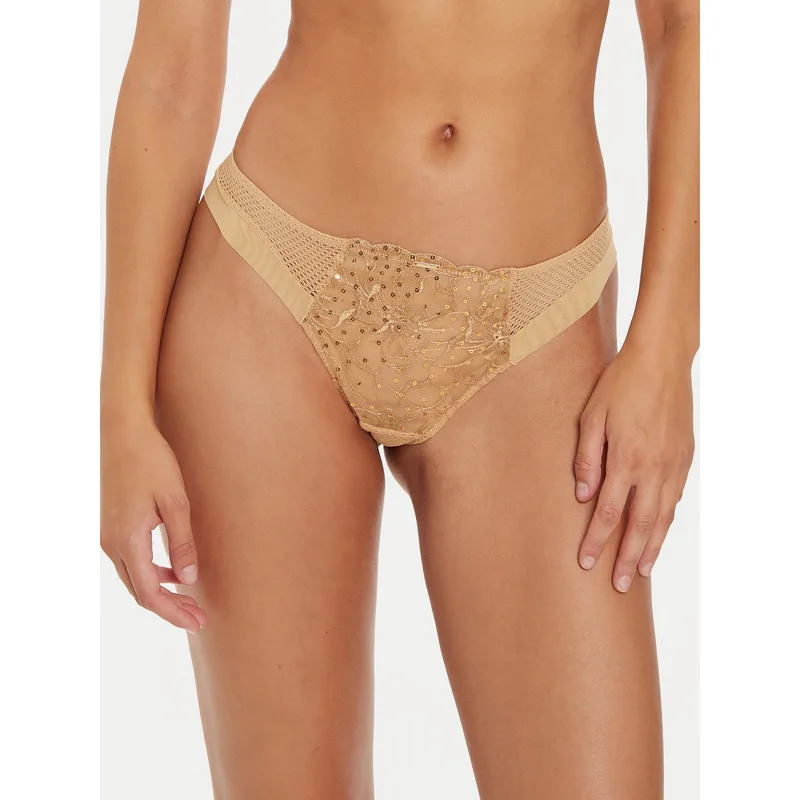 Chantelle Στρίνγκ Fleurs Si C12Q90 Μπεζ