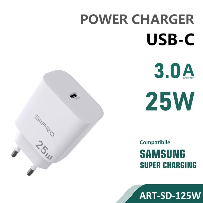 Siipro 25W PD USB-C Fast Charger White (SD-125W)