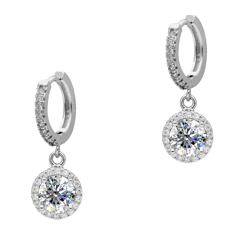 Σκουλαρίκια με Moissanite Diamonds από Ασήμι SK3776