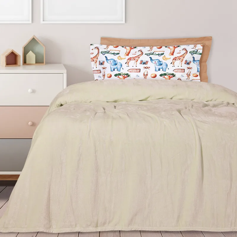 Κουβέρτα Fleece Μονή 160x220 Das Home Velour 1341 Ecru 160x220