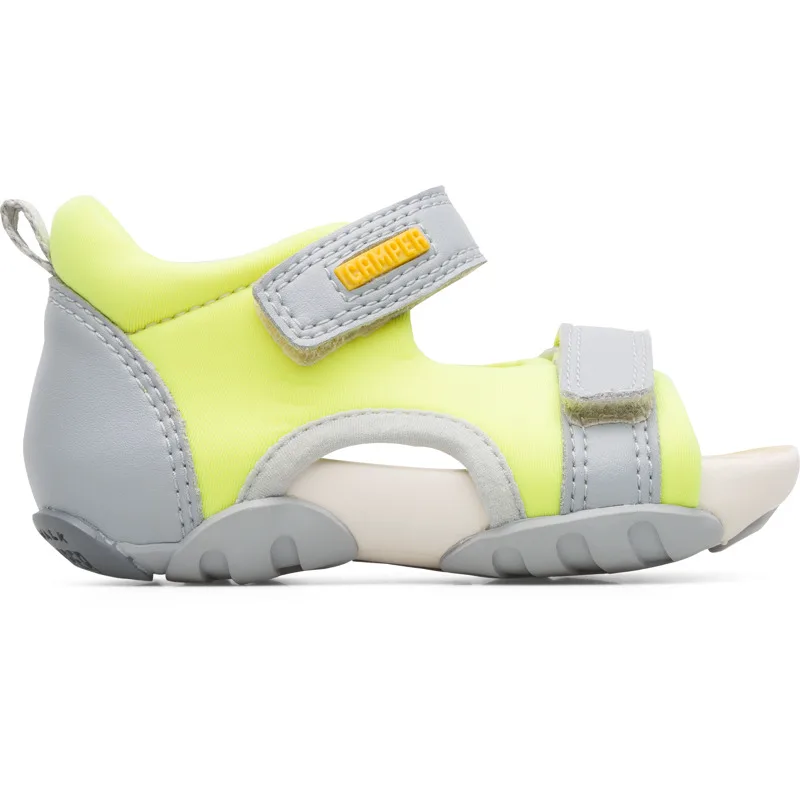 CAMPER Ous - Πέδιλα Για Firstwalkers - Γκρι,Κίτρινο, Μέγεθος 20, Cotton fabric