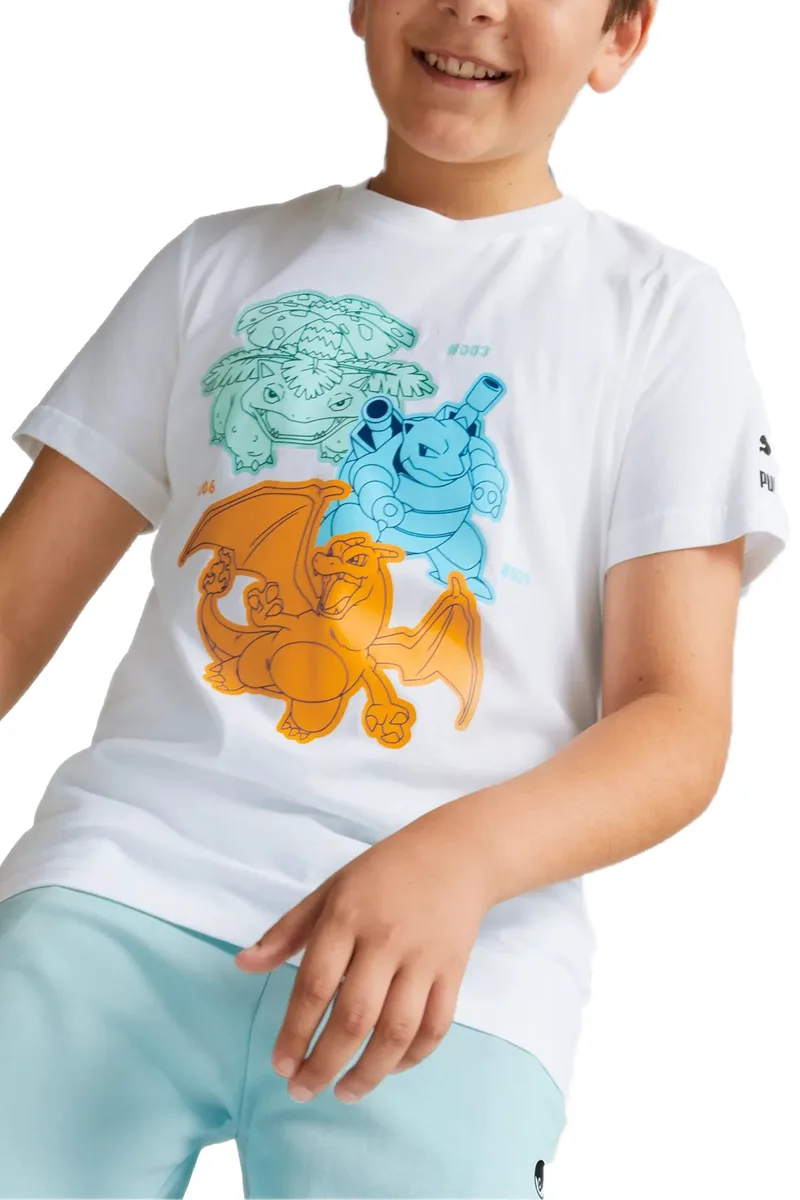 Μπλούζα Κοντομάνικη Puma Pokemon 536429-02 Unisex Παιδικό