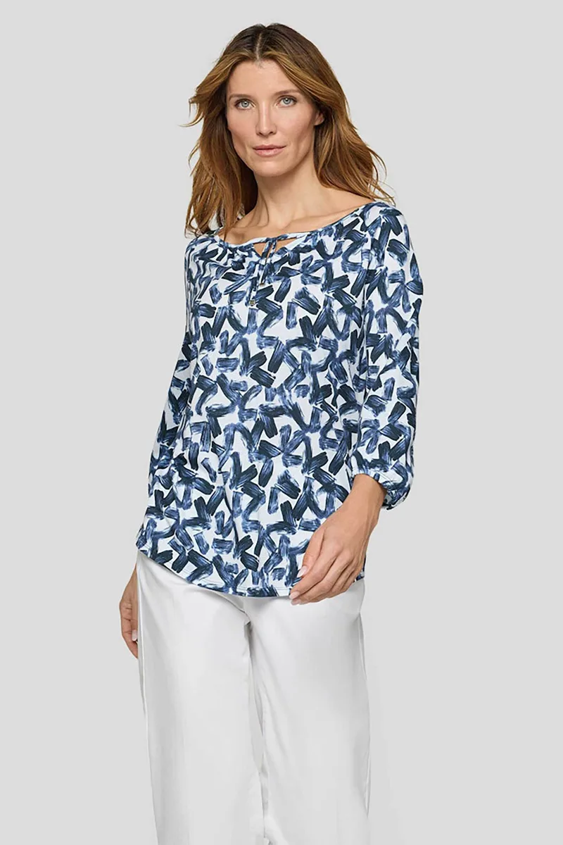 Rabe γυναικεία μπλούζα με all-over print - 56-121401 Μπλε Σκούρο