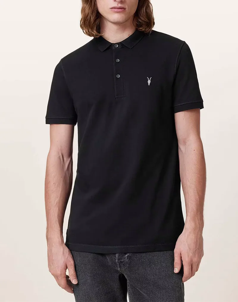 ALL SAINTS REFORM SS POLO M075PB-BLACK Black