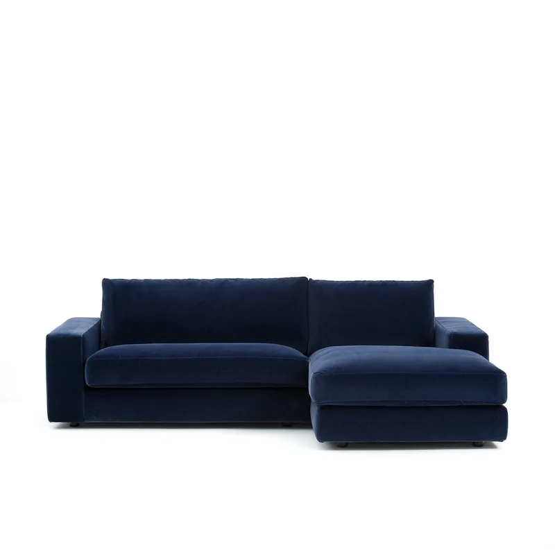 Γωνιακός καναπές από βελούδο Μ170xΠ250xΥ78cm
