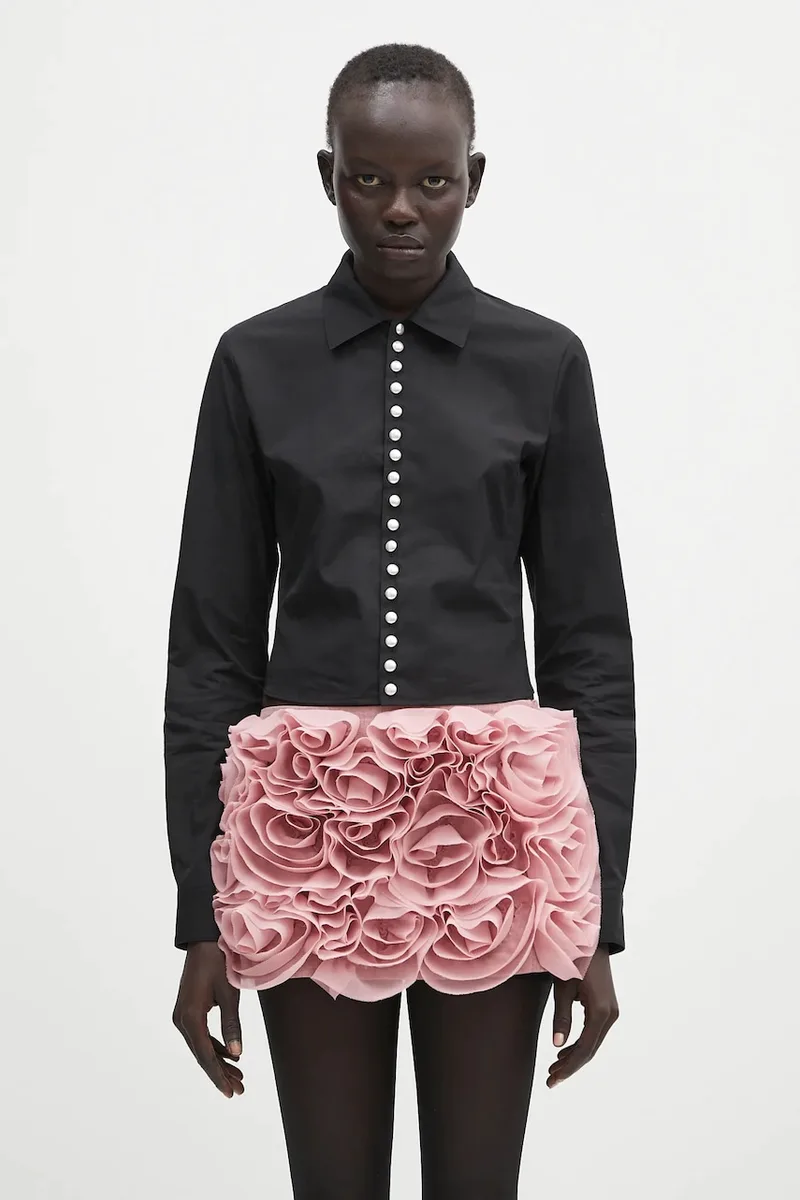 Βαμβακερό πουκάμισο AMBUSH Fitted Pearl Button Shirt