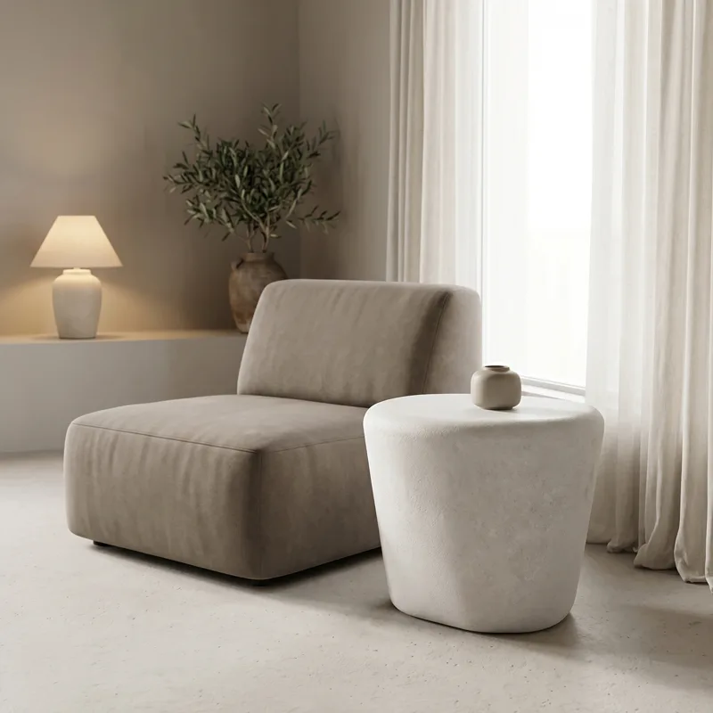 Βοηθητικό τραπέζι Fedris pakoworld mdf λευκό Φ56x45εκ - PAKO WORLD - 415-000006
