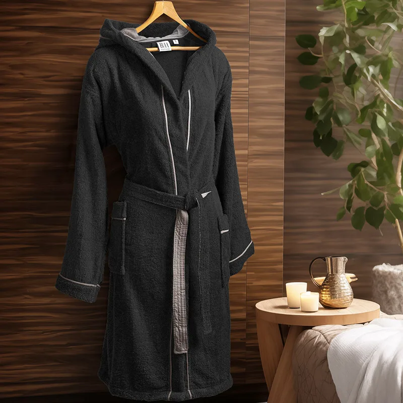 Μπουρνούζι Με Κουκούλα Beauty Home 3424 Black - X-LARGE