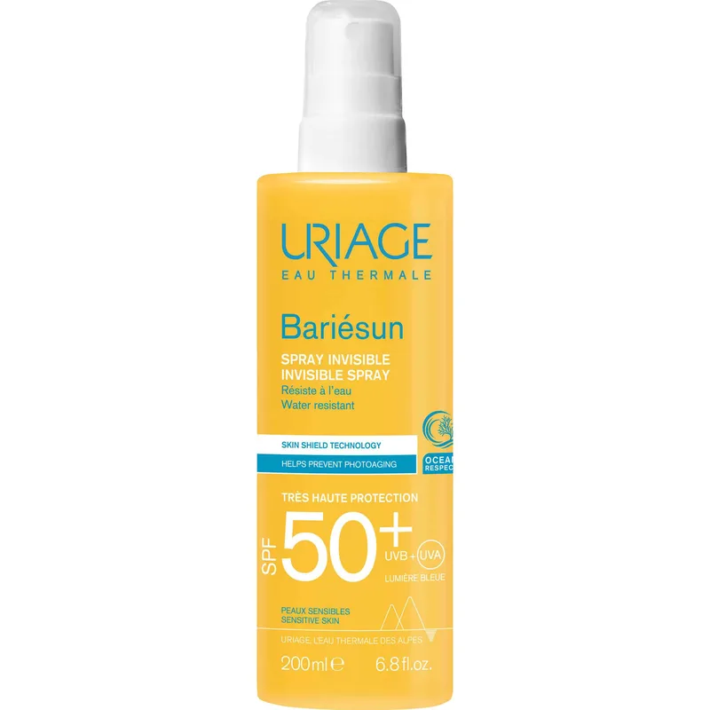 Uriage Bariesun Invisible Spray Spf50+ Διάφανο Αντηλιακό Spray Προσώπου & Σώματος Πολύ Υψηλής Προστασίας 200ml