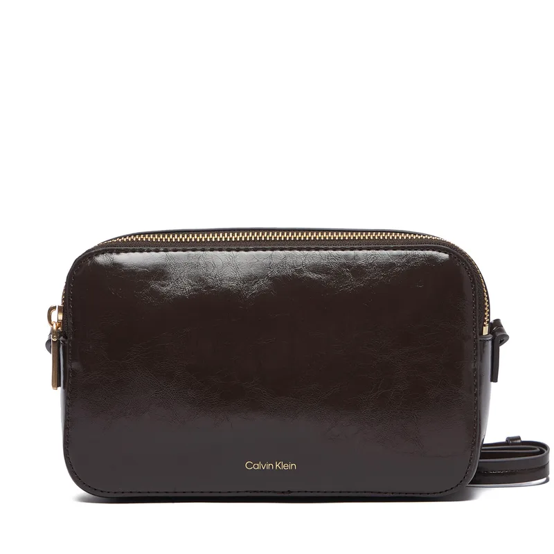 Τσάντα Calvin Klein Foil Logo Glossy Camera Bag LV04F3539G Καφέ