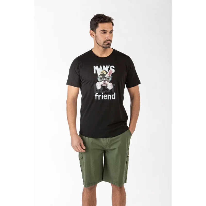 T-shirt μακό pennie "Man's Best Friend",by Leo collection - Black
