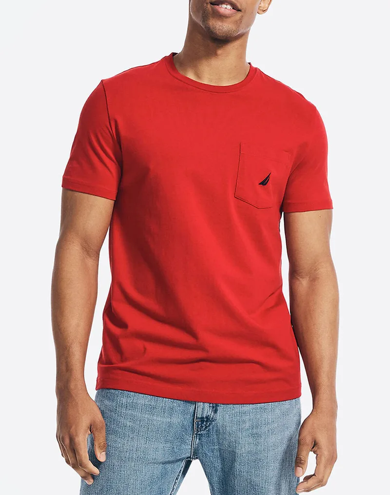 NAUTICA ΜΠΛΟΥΖΑ T-SHIRT ΚΜ SS ANCHOR POCKET TEE 3NCV41050-6NR Red