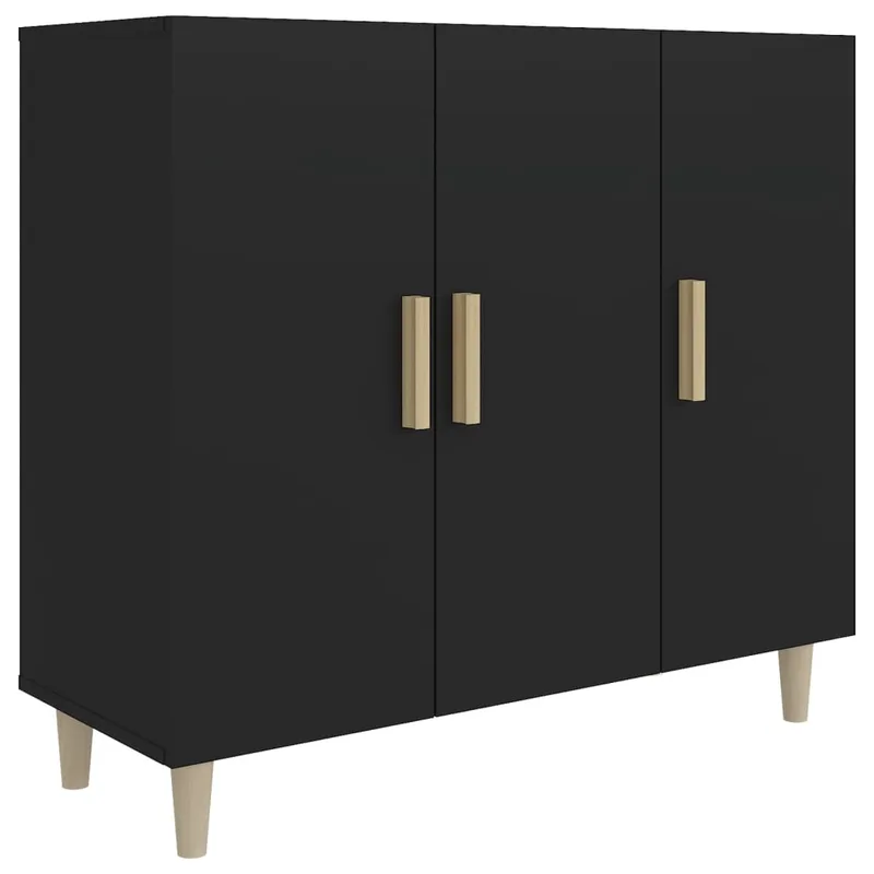 vidaXL Ντουλάπι Μαύρο 90 x 34 x 80 εκ. από Επεξεργασμένο Ξύλο