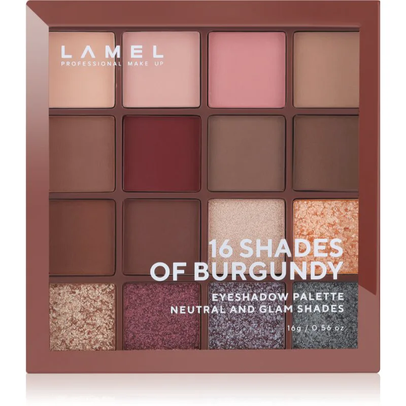 LAMEL 16 Shades of Burgundy Παλέτα σκιών για τα μάτια 16 γρ