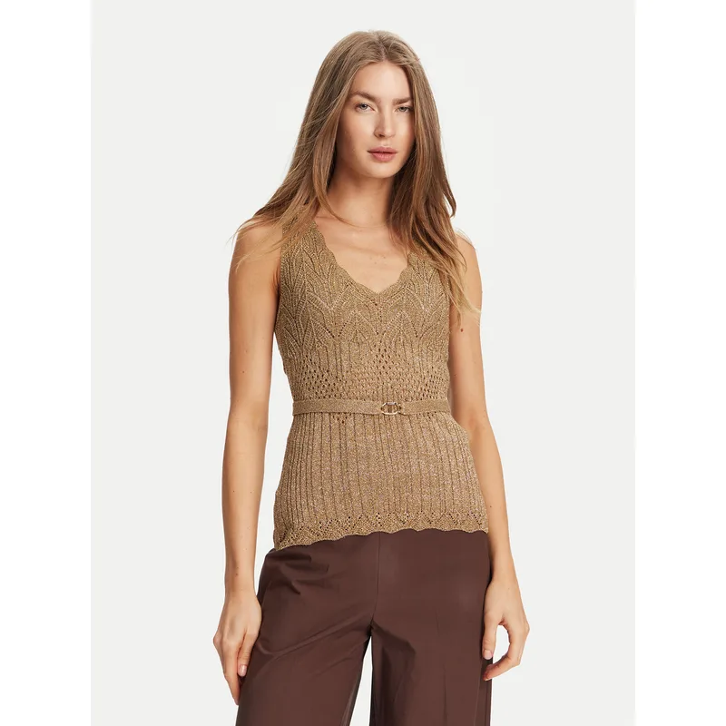 TWINSET Τοπ 251TT3195 Μπεζ Slim Fit