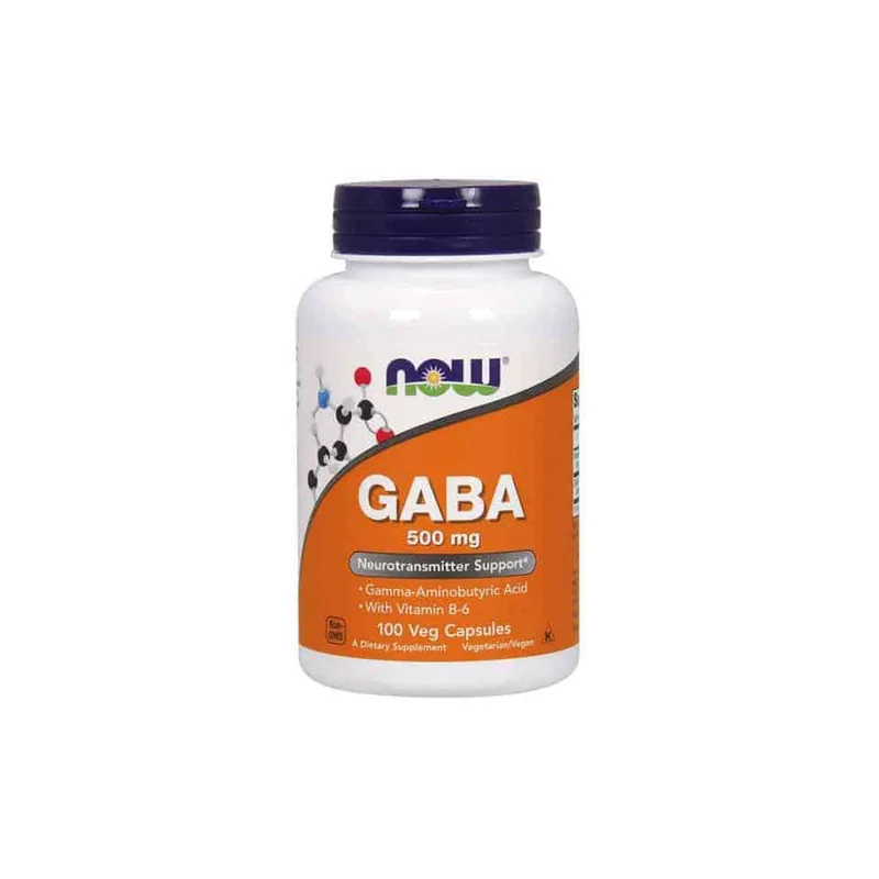 NOW GABA 500mg +Vitamin B-6 (100 vcaps) - Γ-αμινοβουτυρικό οξύ & Β6