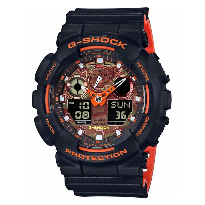 CASIO G-SHOCK Black Rubber Strap GA-100BR-1AER