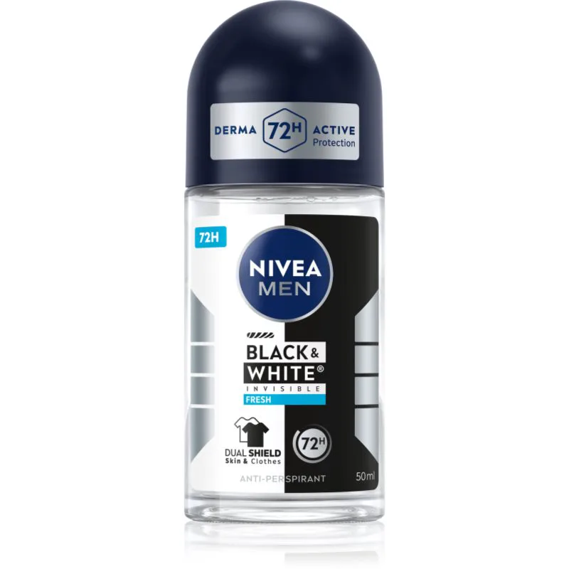 NIVEA MEN Invisible Black & White Fresh αντιιδρωτικό μπίλια για άντρες 50 ml