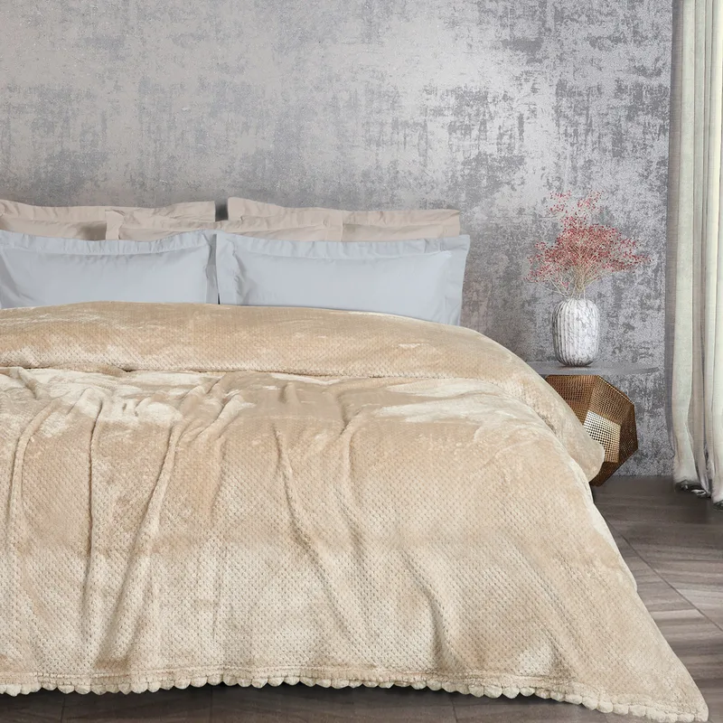 Κουβέρτα Fleece Μονή Das Home 1187 Μπεζ 160x220