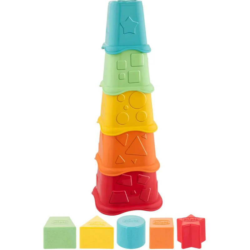 Chicco Eco+ 2in1 Stacking Cups παιχνίδι στοίβαξης κυπέλλων 6-36 m 10 τμχ