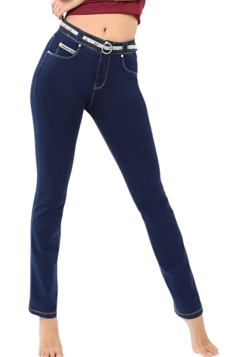 Παντελόνι Υφασμάτινο Freddy N.O.W.® Denim-Effect Slim Fit - Straight Leg NOW3MC002-J0B Γυναικείο