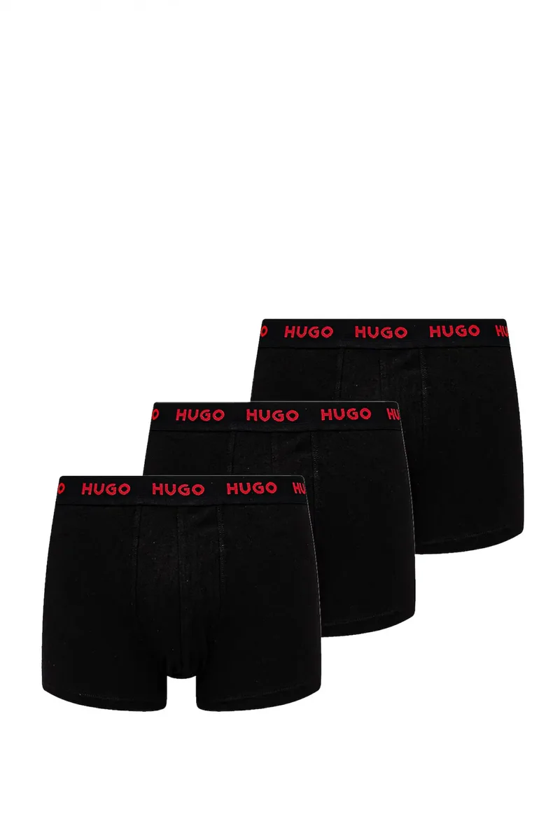 HUGO ΕΣΩΡΟΥΧΟ TRUNK TRIPLET PACK COTTON STRETCH ΜΑΥΡΟ