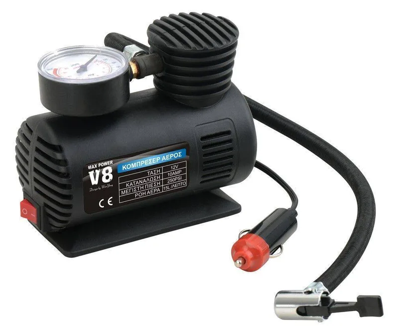 ΚΟΜΠΡΕΣΕΡ ΑΕΡΟΣ ΑΥΤΟΚΙΝΗΤΟΥ V8 MAXPOWER 12V 250 PSI, 18 BAR