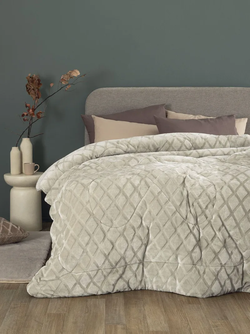 Κουβερτοπάπλωμα King Size με Γούνα Sherpa Palamaiki Nadine/5 Ice 240x260